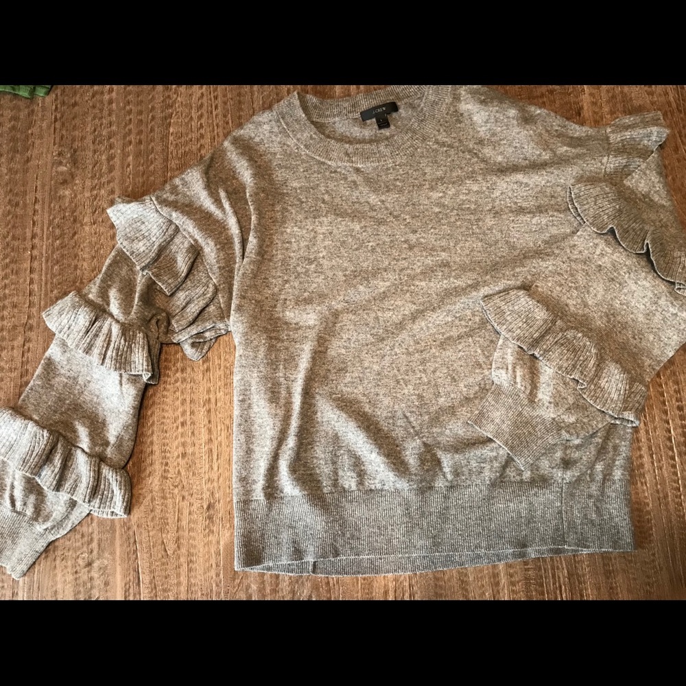 J. Crew ruffle sleeve sweater